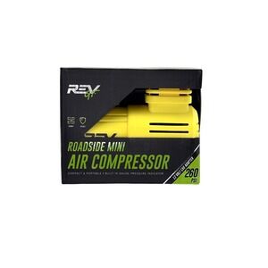 REV Roadside Mini Air Compressor 260 PSI 12V Car Adapter‎ Compact Portable